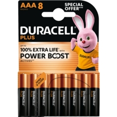 DURACELL POWER BOOST Batteries AAA 8's I/cd