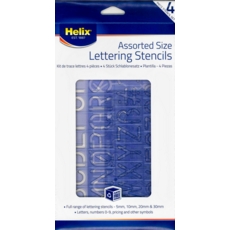 STENCILS,Lettering, Helix 5,10,20, & 30mm Asst  H/pk