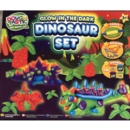 DINOSAUR DOUGH SET,Glow in the Dark. 4 x Dough & Tools