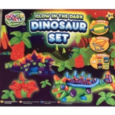 DINOSAUR DOUGH SET,Glow in the Dark. 4 x Dough & Tools