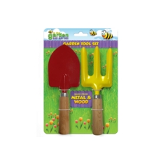 GARDENING TOOL SET,Junior, Metal & Wood, 2 Piece