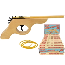 RUBBER BAND GUN WOODEN 26cm SUPERETRO Bxd CDU