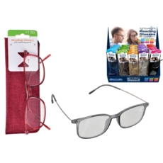READING GLASSES, With Case Asst.Magnification. CDU
