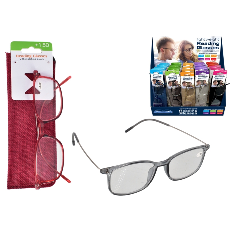 READING GLASSES, With Case Asst.Magnification. CDU