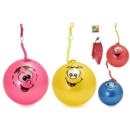 BALL,Smile Face  10in Inc Spiral Cord Keyring 4 Asst