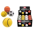 BALL,Bouncy Sponge 4 Asst. Sports ball Des 63mm CDU