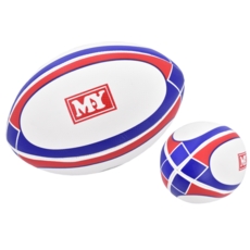 RUGBY BALL,Size 5, Red, White & Blue 12"  MY