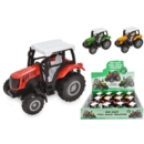 TRACTOR,Farm, Pull Back 10cm Die Cast, CDU