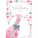 GREETINGS CARD,Our Anni.6's Floral Bottle