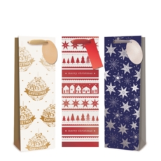 GIFT BAG,White Foil Luxury (Bottle)