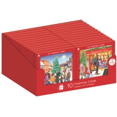 BOXED CARDS,Whimsical Scene Square 2 Asst. 10's  CDU