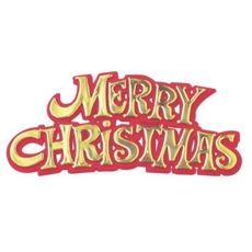 CAKE DECORATION, MERRY CHRISTMAS 76mm Motto