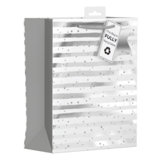 GIFT BAG,Silver Celebration Stars (Medium)