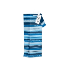 GIFT BAG, Let's Celebrate, Blue Stripe Design (Bottle)