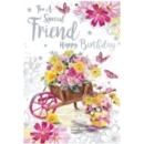 BIRTHDAY CARD, 6's Friend Butterflies & Flowers