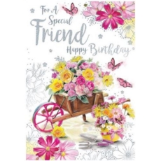BIRTHDAY CARDS,6's Friend Butterflies & Flowers