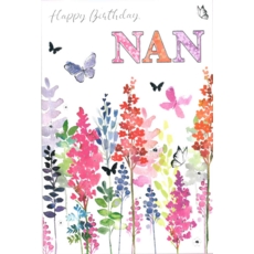 BIRTHDAY CARDS,Nan 6's Floral Butterflies
