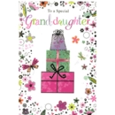 BIRTHDAY CARDS,Granddaughter Butterlies & Presents