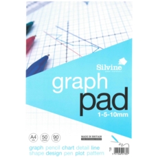 GRAPH PAD,1-5-10mm.A4 50lv Silvine