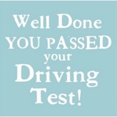 DRIVING TEST PASS CARDS, 6's Well Done Text