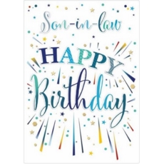BIRTHDAY CARDS,Son in Law 6's Text & Stars/Shapes