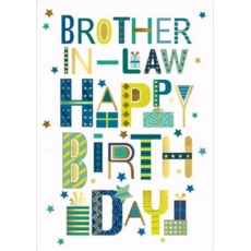 BIRTHDAY CARDS,Brother in Law 6's Text Presents & Stars