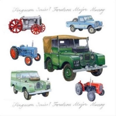 GREETING CARD, Richard Partis Landrovers.Blank 6's