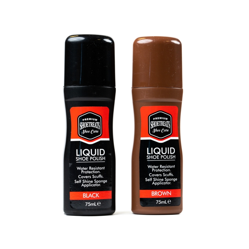 SHOE POLISH,Liquid Black/Brown 75ml Assorted