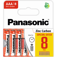 PANASONIC Zinc Batteries AAA 8's  Special Offer I/cd