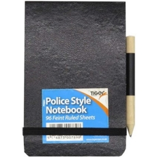 POLICE STYLE NOTEBOOK + Pencil 85x130mm 96 Ruled Sheets