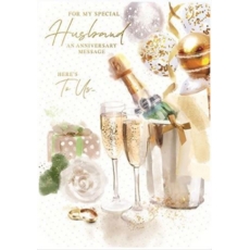 ANNIVERSARY CARDS,Husband 6's Champagne Flutes