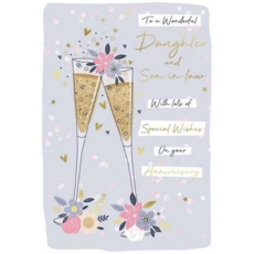 ANNIVERSARY CARDS,Daug. & Son in Law 6's Champagne