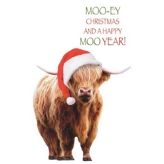 BLANK CARDS,Humour 6's Funimals Xmas Highland Cow