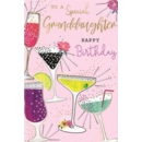 BIRTHDAY CARD, 6's Granddaughter,Wine & Cocktails