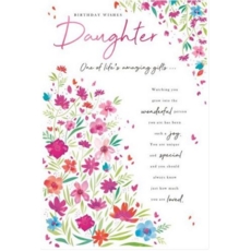 BIRTHDAY CARDS,Daughter 6's Flowers & Text